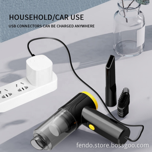 100W 4500PA High Suction 12V Mini Car Vacuum Cleaner - Wet & Dry, Portable Handheld